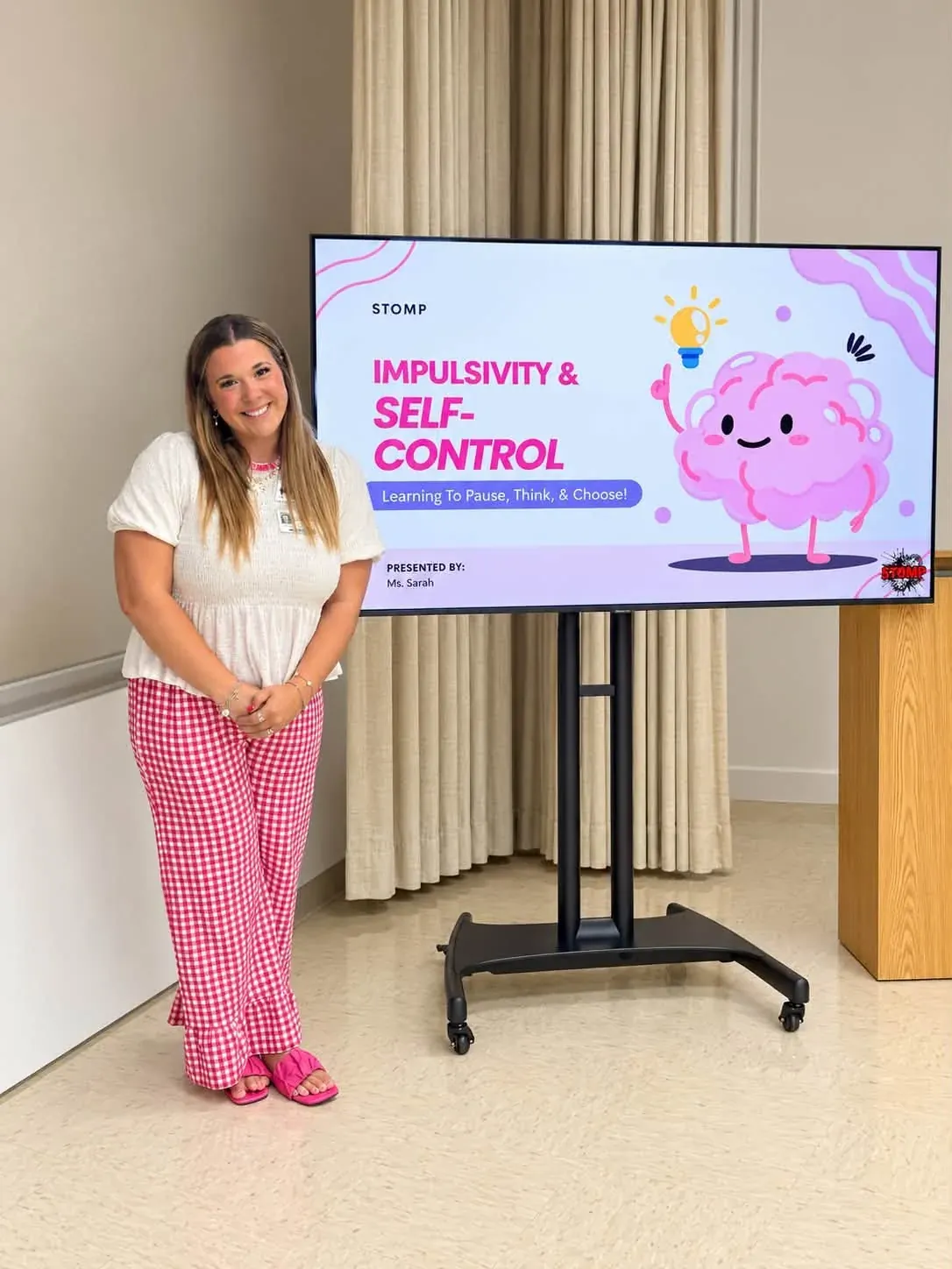 STOMP presenter with an Impulsivity and Self-Control lesson