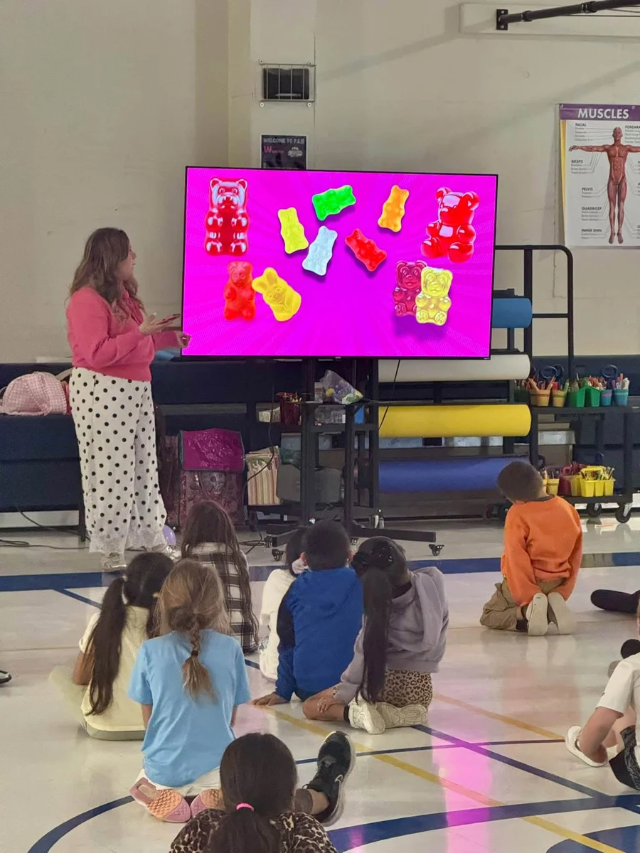 Students listening to the Red Ribbon Program presentation at Rann Elementary