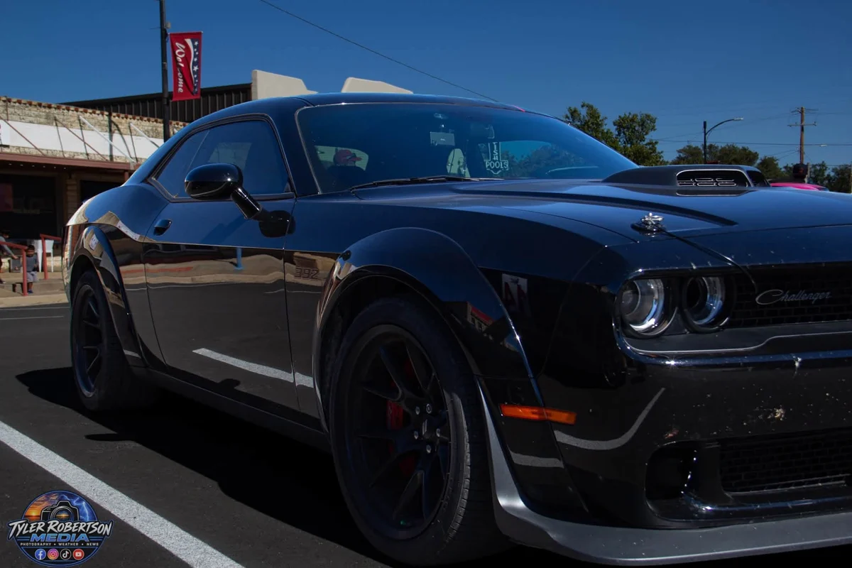 Black Dodge Challenger on display at STOMP Fest 2026
