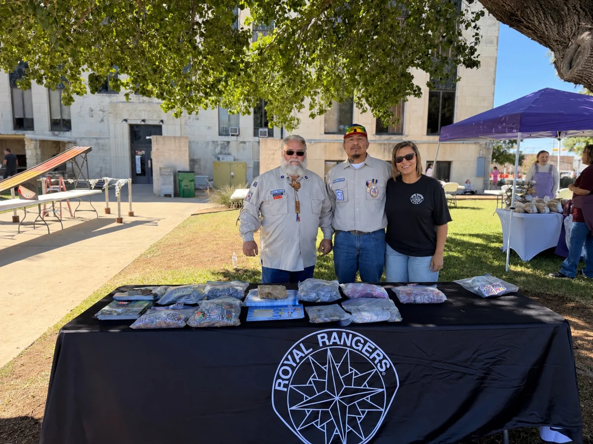 Royal Rangers leaders at the STOMP Fest booth